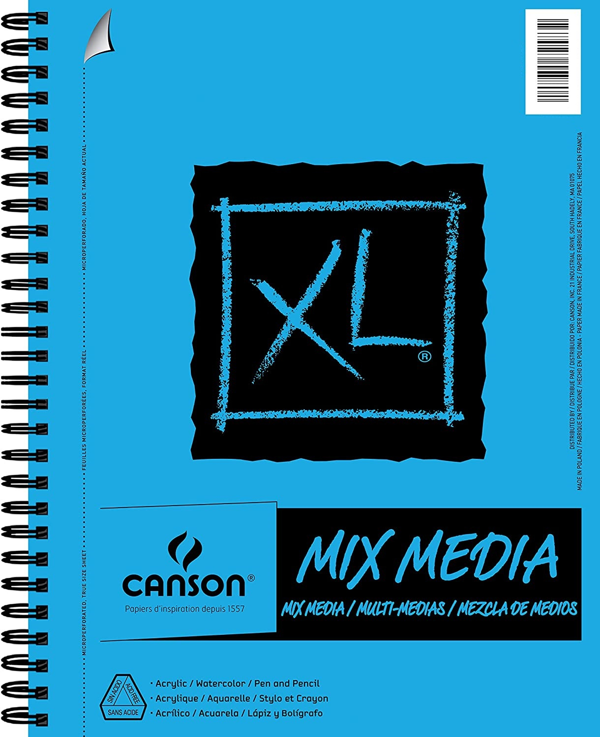 XL Mix Media Bloc de hojas de papel para bellas artes 30 hojas
