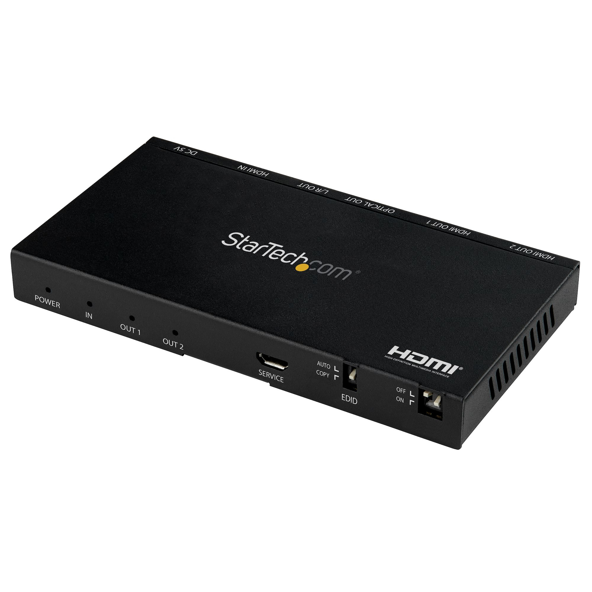 Splitter HDMI de 2 Puertos - 4K 60Hz con Escalador Incorporado - HDCP 2.2 - con Emulación EDID - Sonido Envolvente 7.1 - para TV o Proyector