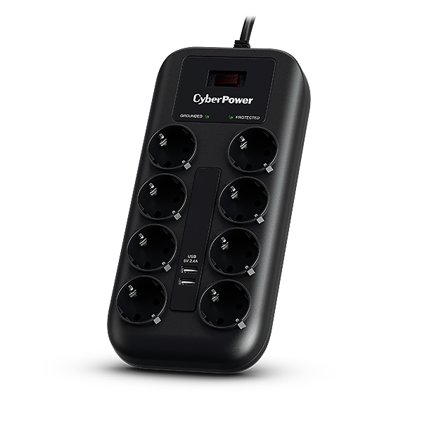 P0820SUF0-DE limitador de tensión Negro 8 salidas AC 200 - 250 V 1,8 m