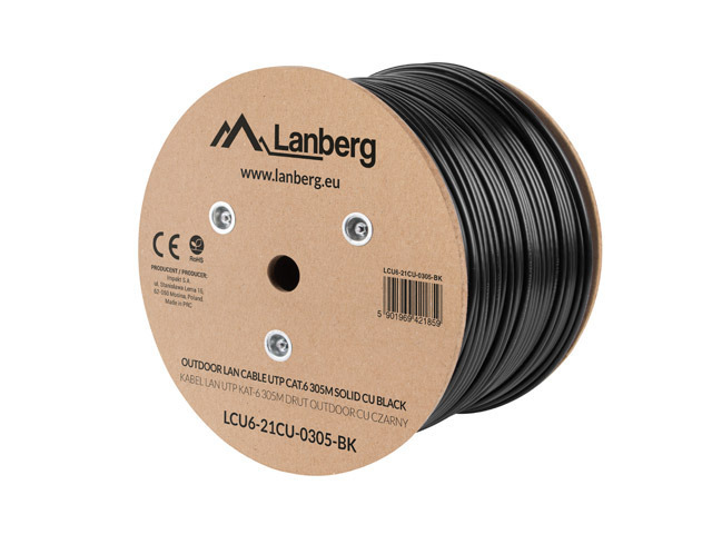 LCU6-21CU-0305-BK cable de red Negro 305 m Cat6 U/UTP (UTP)