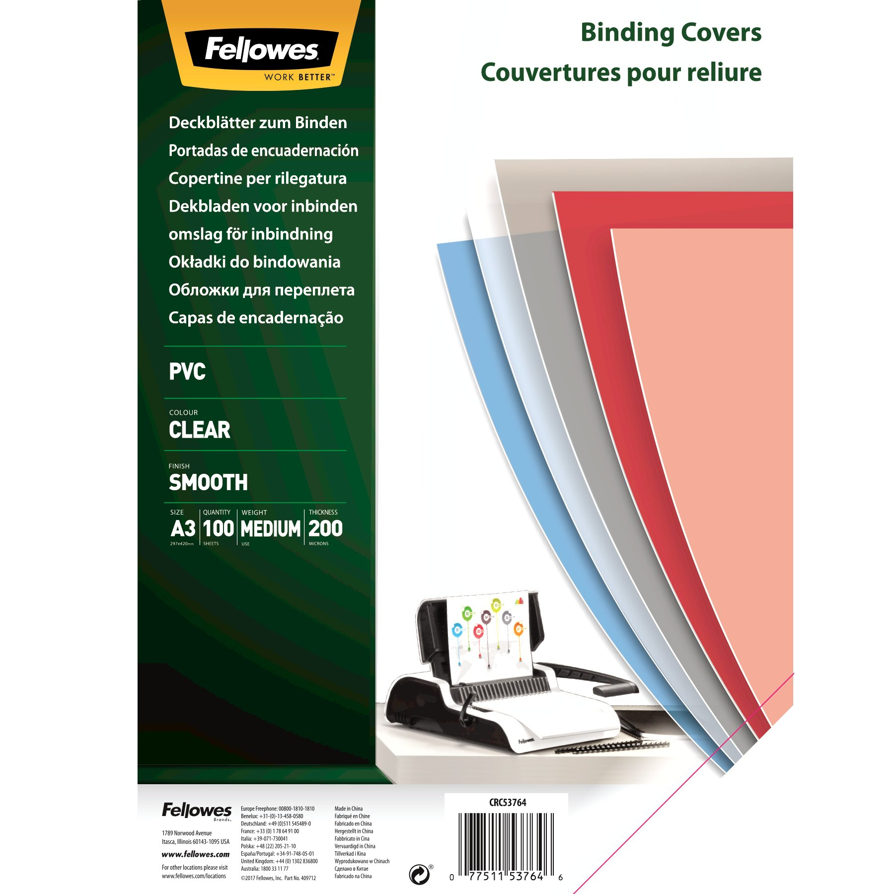 53764 cubierta A3 PVC Transparente 100 pieza(s)