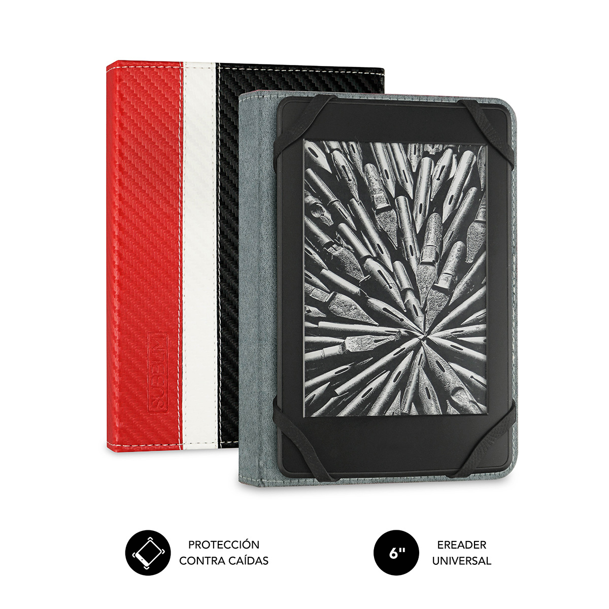 Funda Libro Electrónico Clever Ebook Case 6" Red
