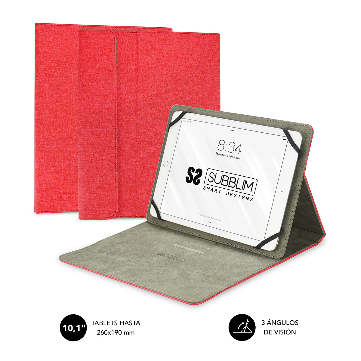 Funda Tablet Clever Stand Tablet Case 10,1" Red