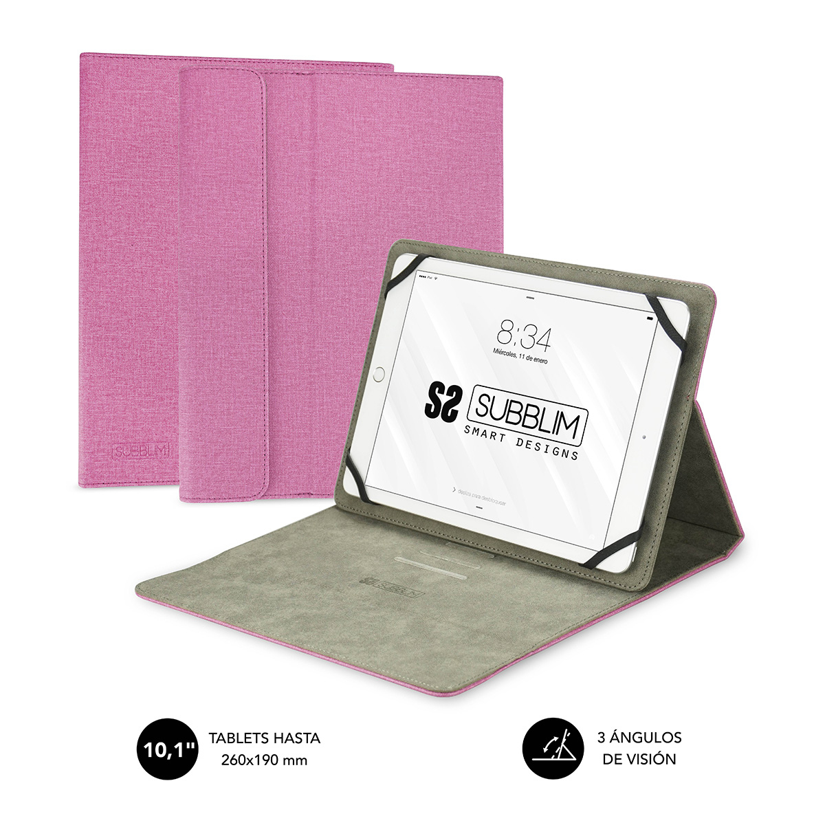 Funda Tablet Clever Stand Tablet Case 10,1" Pink