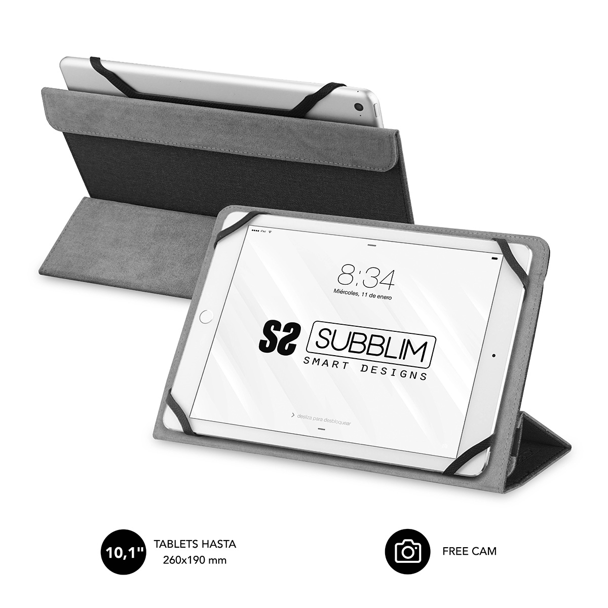 Funda Tablet Universal Freecam Case 10,1" Black