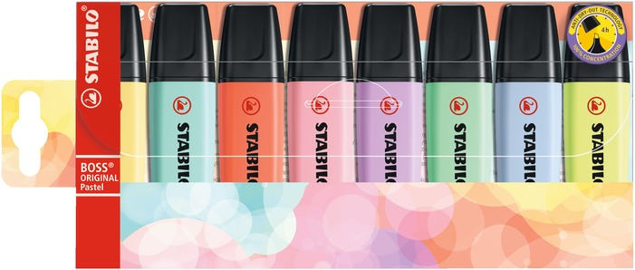Boss Original Pastel marcador 8 pieza(s) Punta de cincel Multicolor