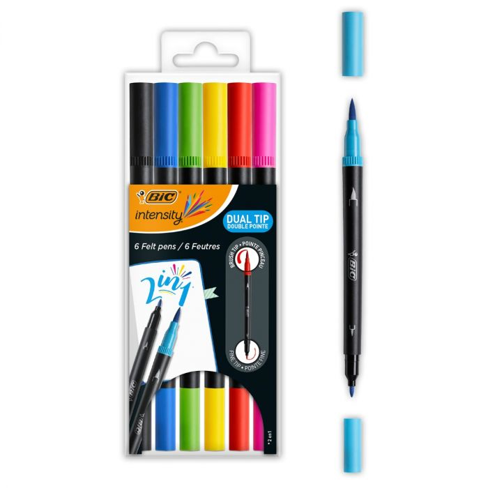 Intensity Dual Tip rotulador Negro, Azul, Verde, Púrpura, Rojo, Amarillo 6 pieza(s)