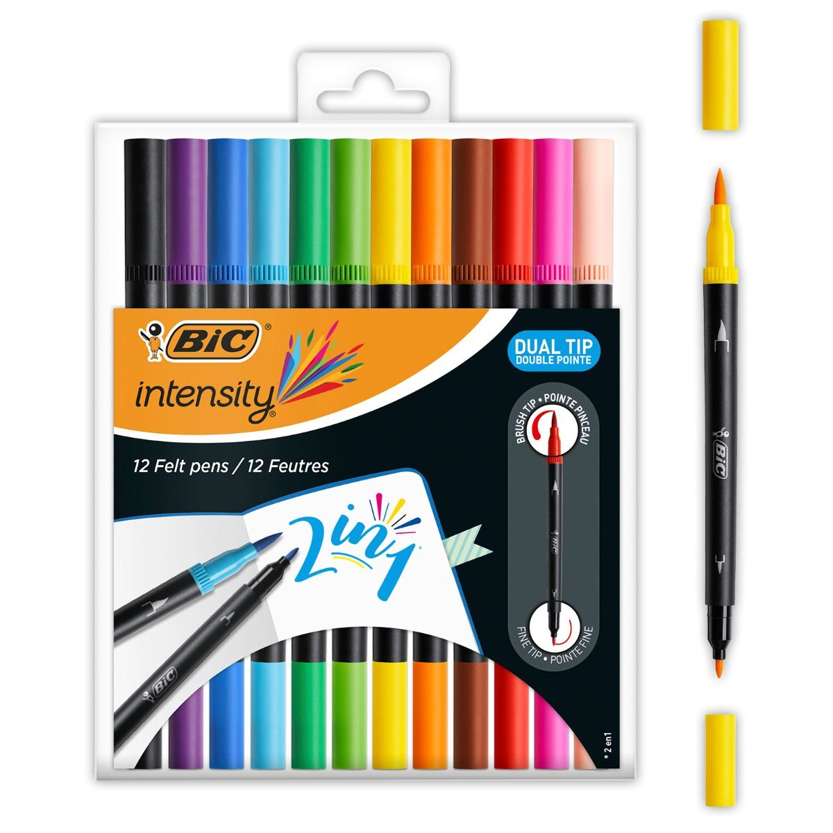 989695 rotulador para colorear Negro, Azul, Marrón, Verde, Azul claro, Verde claro, Naranja, Rosa, Púrpura, Rojo, Violeta, Amarillo 12 pieza(s)
