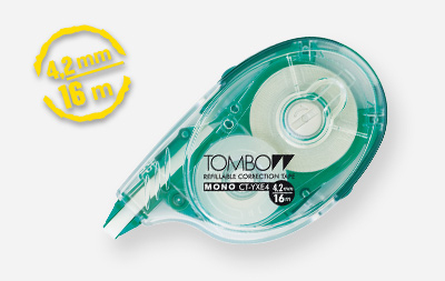 Mono YXE corrección de películo/cinta 16 m Verde, Transparente, Blanco