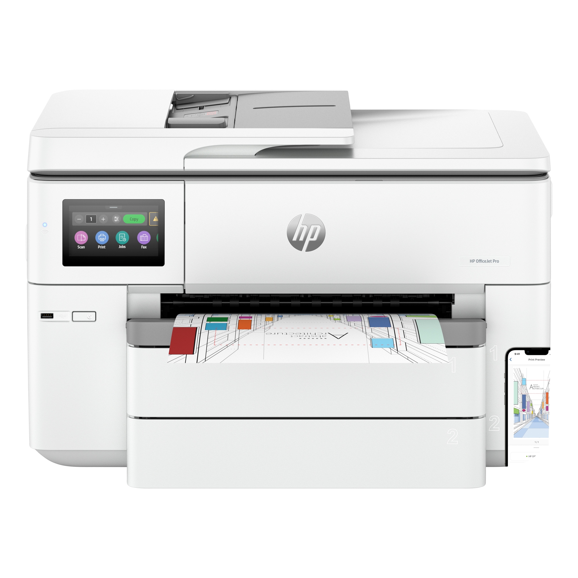 OfficeJet Pro 9730e Inalámbrico All-in-One Color Impresora, Servicio Instant Ink Impresión a doble cara
