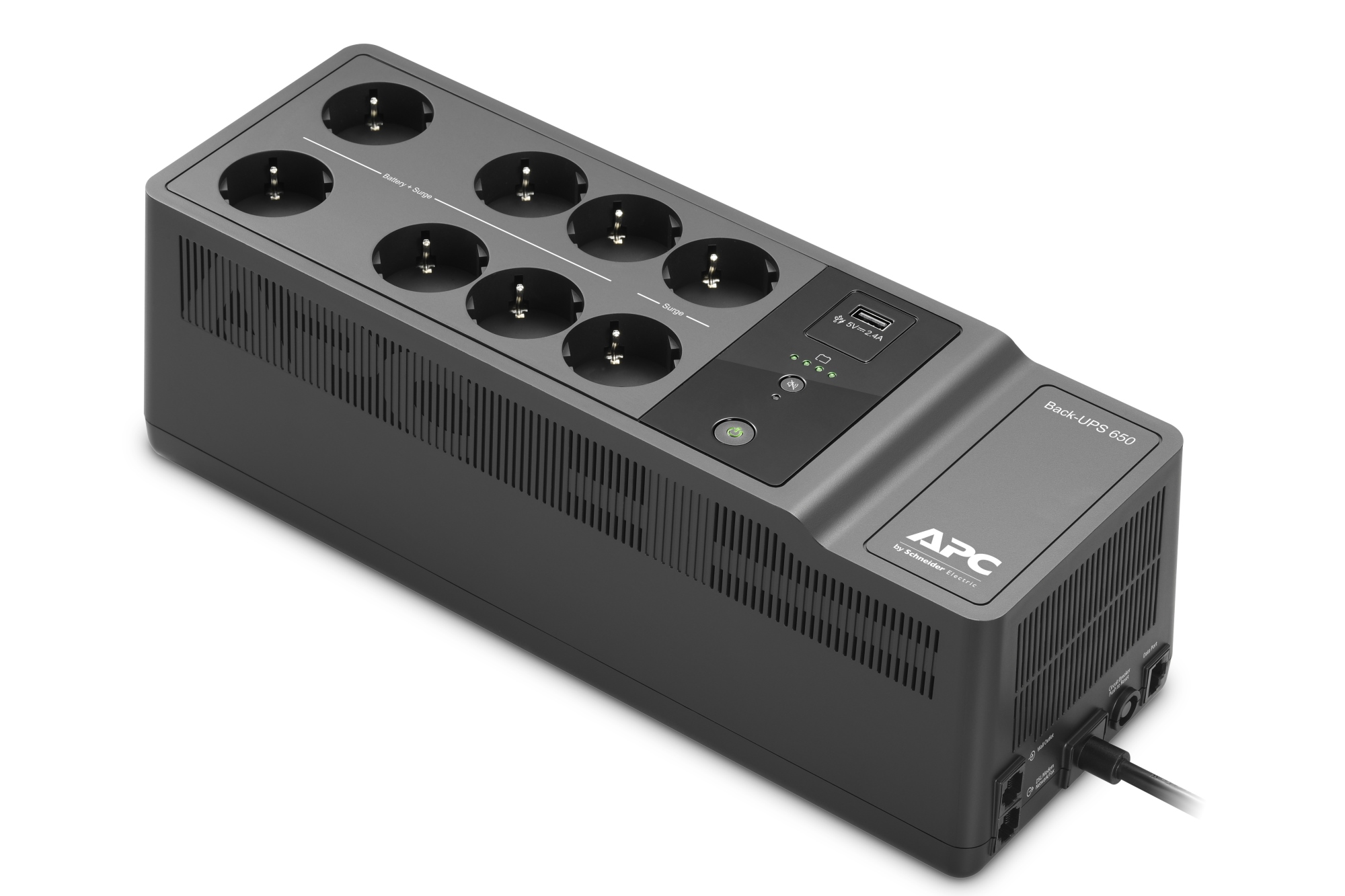 Back-UPS 650VA 230V 1 USB charging port - (Offline-) USV sistema de alimentación ininterrumpida (UPS) En espera (Fuera de línea) o Standby (Offline) 0,65 kVA 400 W 8 salidas AC