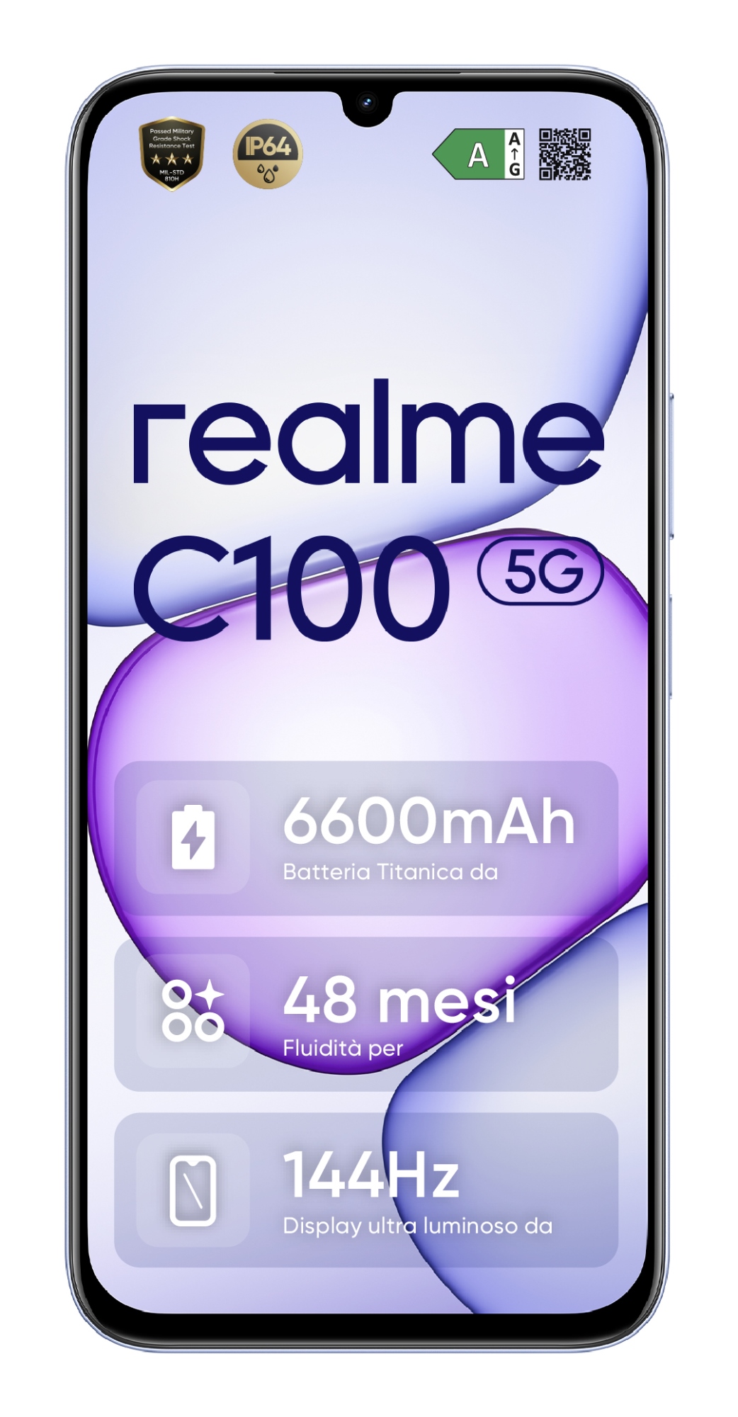 C100 5G 17,3 cm (6.8") SIM doble Android 16.0 USB Tipo C 4 GB 256 GB 6600 mAh Púrpura