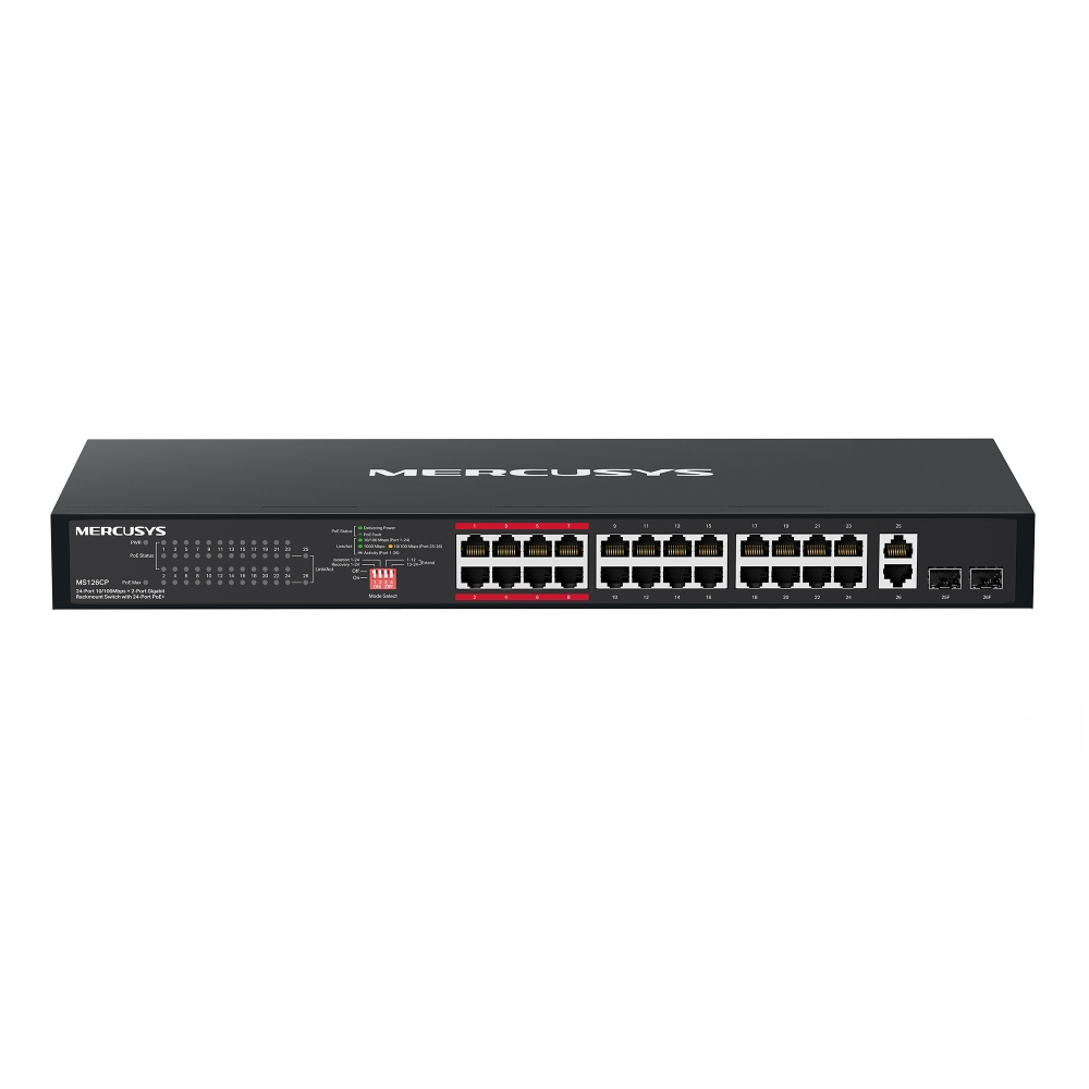 MS126CP switch Gigabit Ethernet (10/100/1000) Energía sobre Ethernet (PoE) 1U Negro