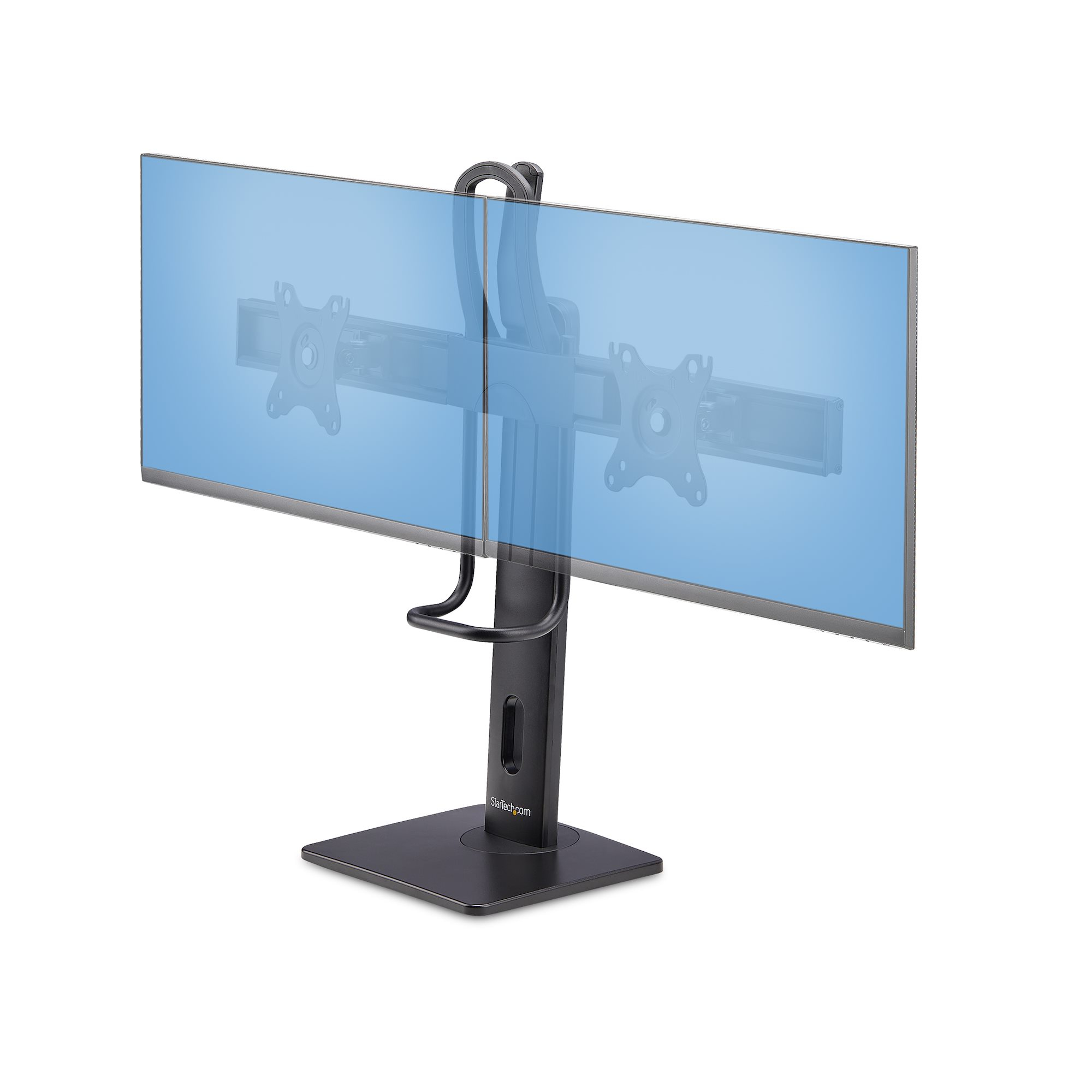 Soporte de Escritorio de Travesaño para Dos Monitores de 27 Pulgadas - Capacidad de 12kg - Soporte VESA de 75x75 o 100x100 - Ajustable