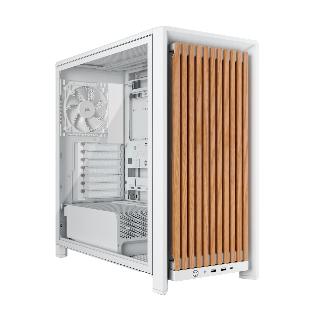 FRAME 4000D WOOD RS Midi Tower Madera, Blanco