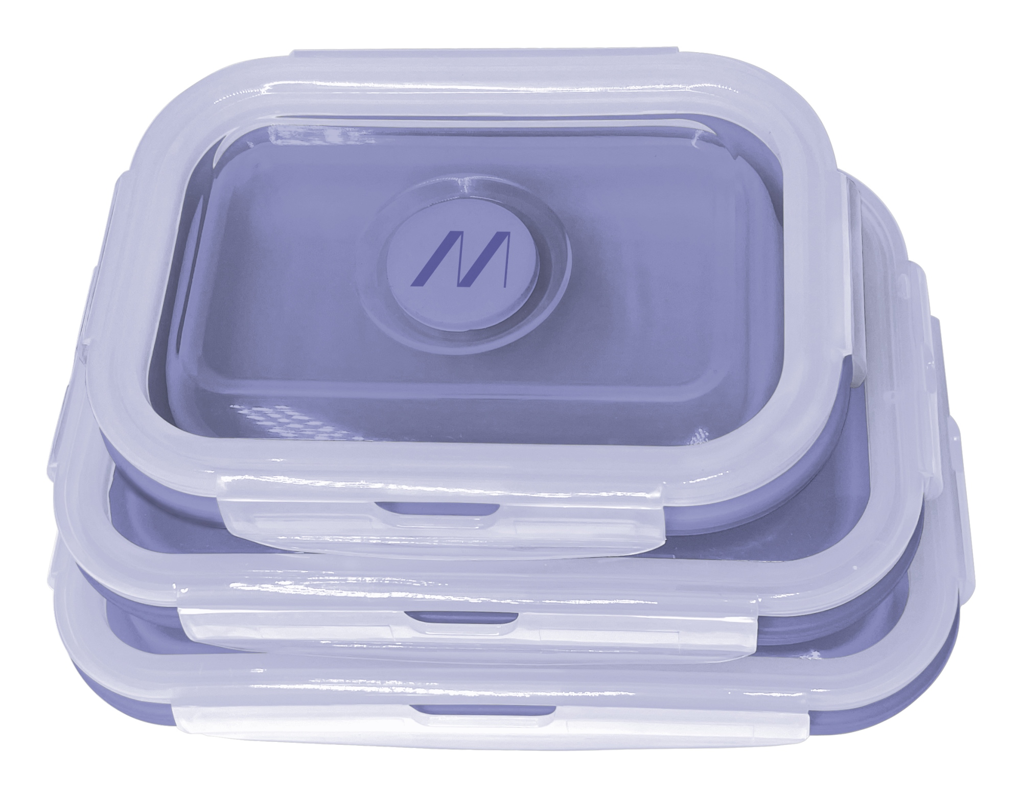LUNCHBOXSETVL fiambrera Conjunto de fiambrera y bidón reutilizable Plástico, Silicona Violeta 3 pieza(s)