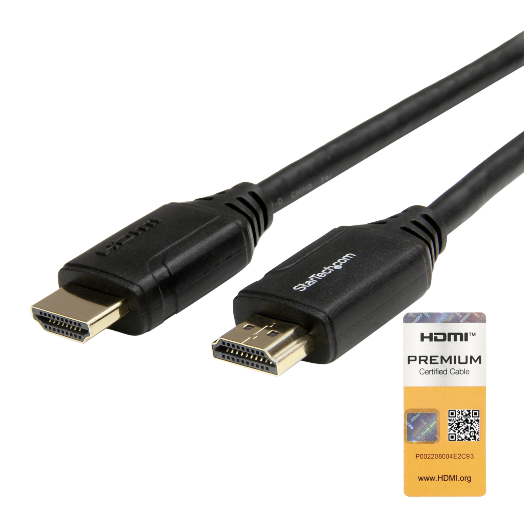 Cable de 1m HDMI 2.0 Certificado Premium con Ethernet - HDMI de Alta Velocidad Ultra HD de 4K a 60Hz HDR10 - para Monitores o TV UHD