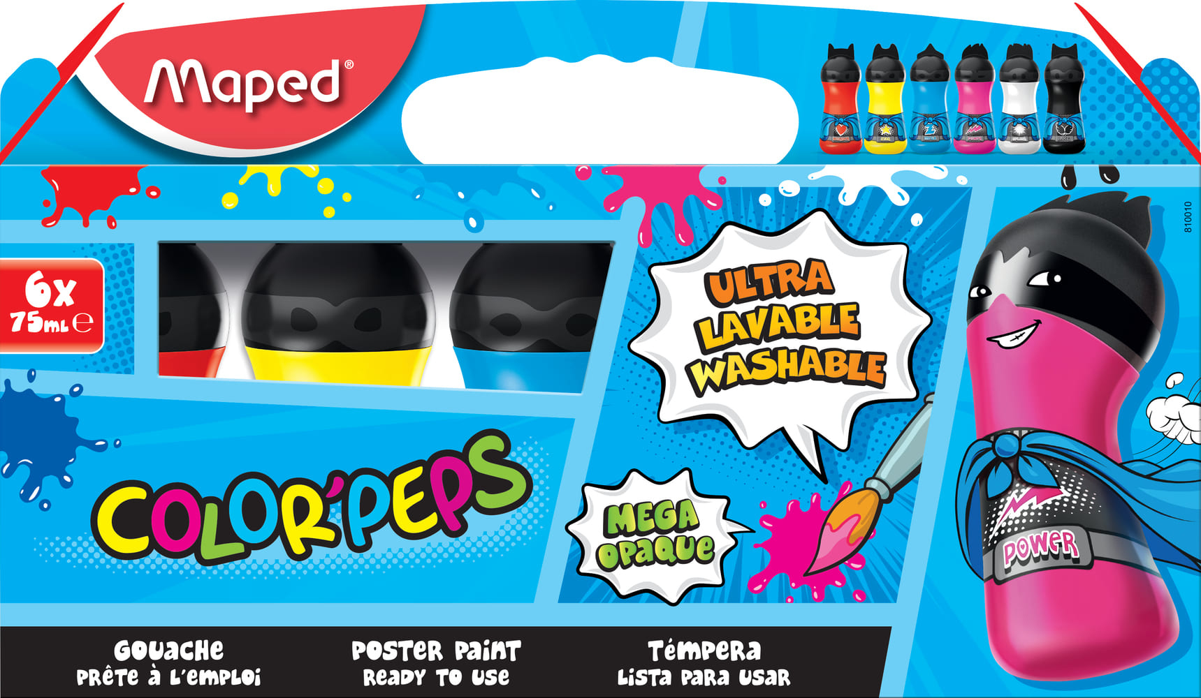 6 PINTURA COLORPEPS 75ML SURTIDO ESTÁNDAR COLOR