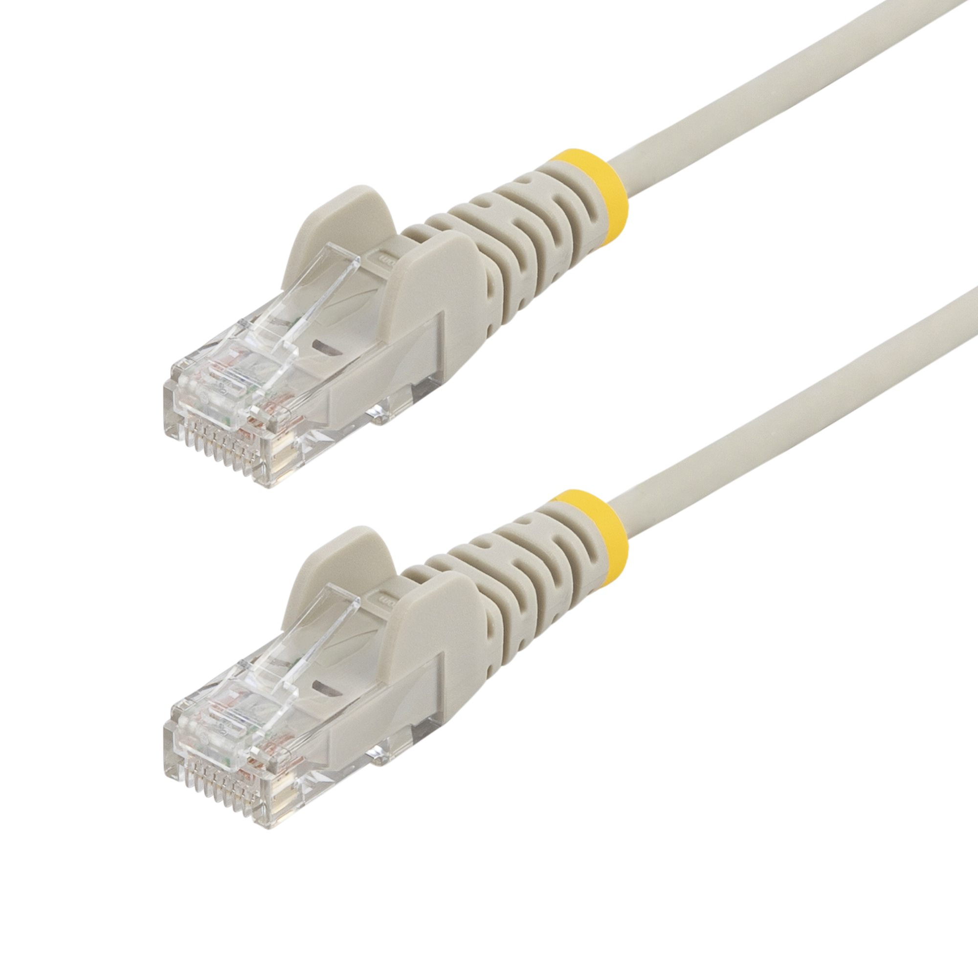 Cable Ethernet CAT6 Delgado Gris de 25cm - PoE 100W - Cable de Red sin Enganches - Cable RJ45 Snagless 28AWG Cobre Puro - Cable UTP Slim - Alivios de Tensión - LSZH - Probado con Fluke