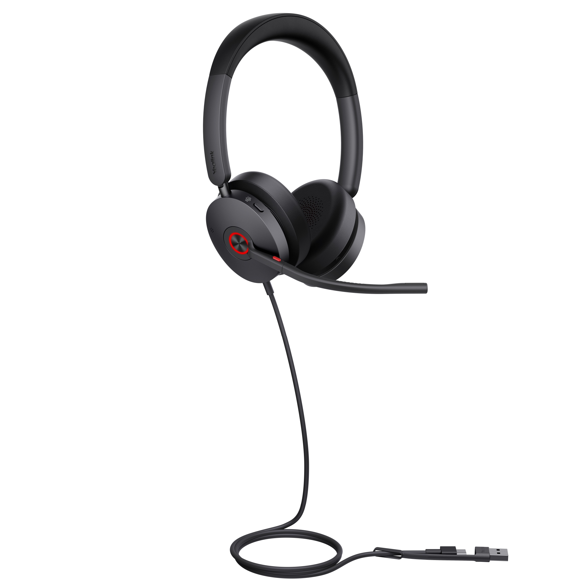 UH48 Dual Teams USB-C/A Auriculares Alámbrico Diadema Oficina/Centro de llamadas USB Type-C / USB Type-A Negro
