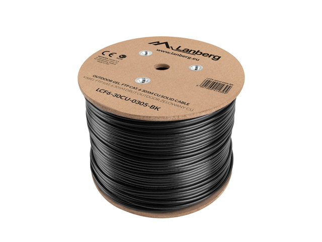 LCF6-30CU-0305-BK cable de red Negro 305 m Cat6