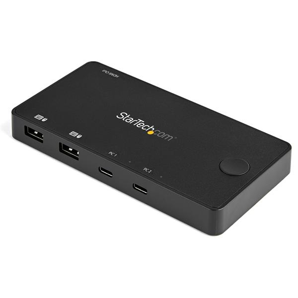 Switch Conmutador KVM USB Tipo C de 2 Puertos - KVM USB C a HDMI de 4K y 60Hz - Mini KVM USB Type C - Alimentado por el Bus - Conmutador Pantalla Teclado y Raton - para MacBook IdeaPad ThinkPad EliteBook