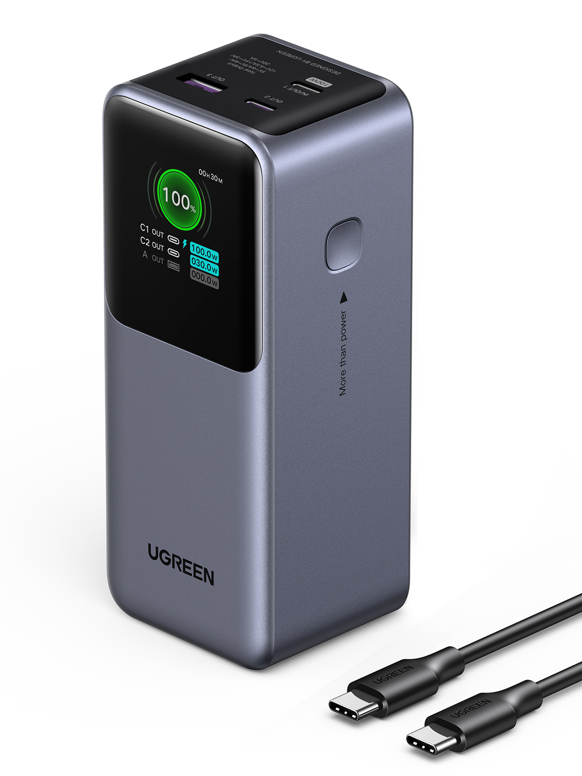 20000mAh 130W Fast Charging Powerbank Litio Gris