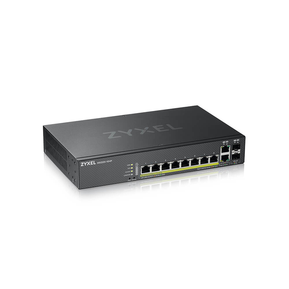 GS2220-10HP Gestionado L2 Gigabit Ethernet (10/100/1000) Energía sobre Ethernet (PoE) Negro