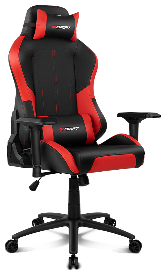 DR250 Silla para videojuegos de PC Asiento acolchado tapizado Negro, Rojo