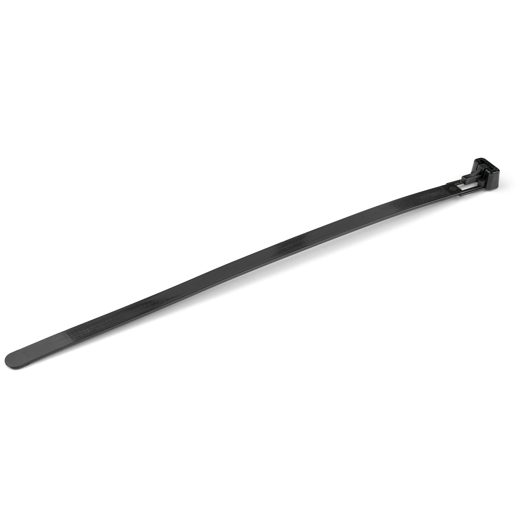 Bridas reutilizables de 20cm para cables - 7 mm de ancho, 50 mm de diámetro, soportan 22 kg de tensión, de nylon, para interior/ext., 94V-2/UL, paquete de 100 - negras