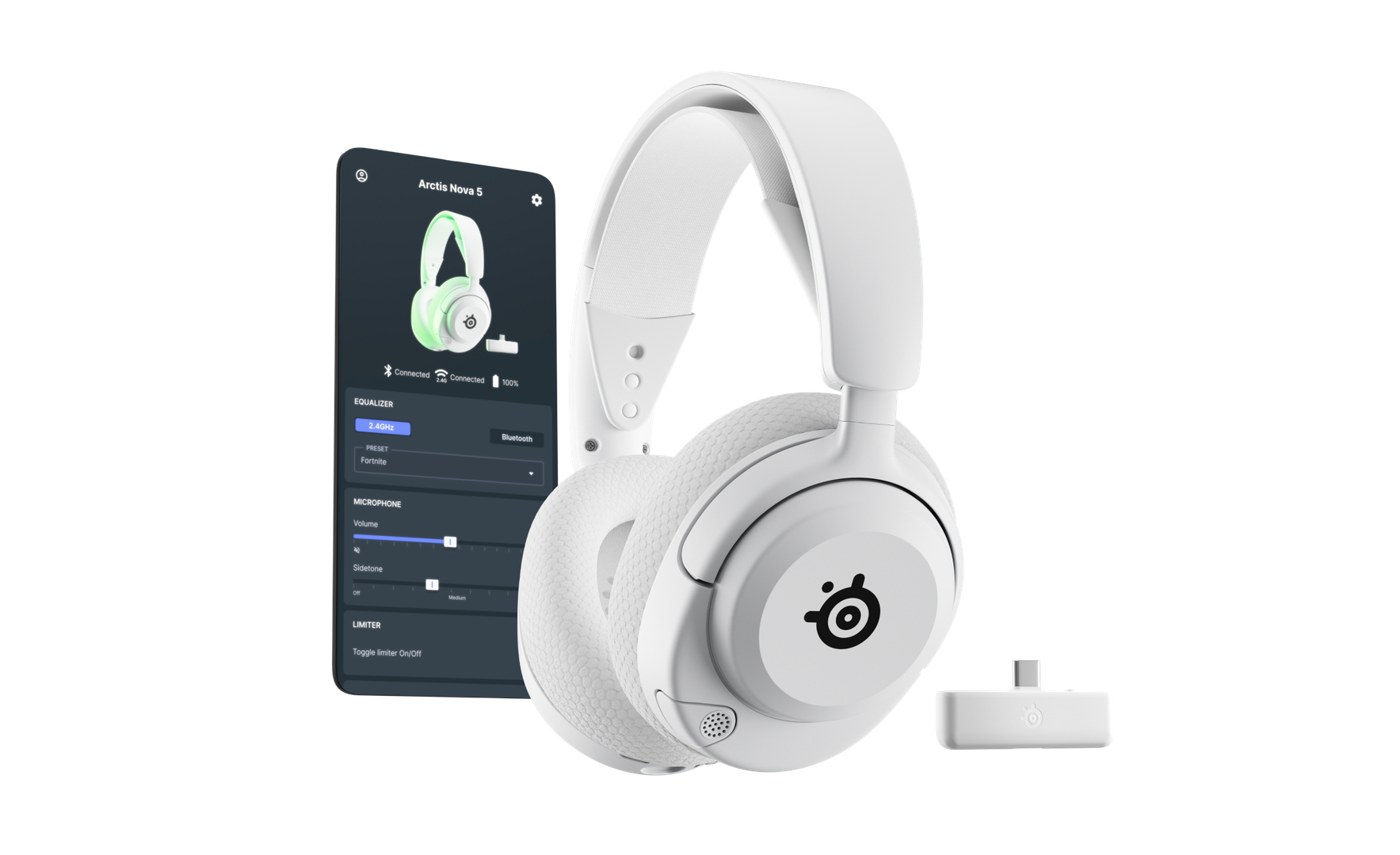 Arctis Nova 5X Wireless Auriculares Inalámbrico Diadema Juego USB Tipo C Bluetooth Blanco