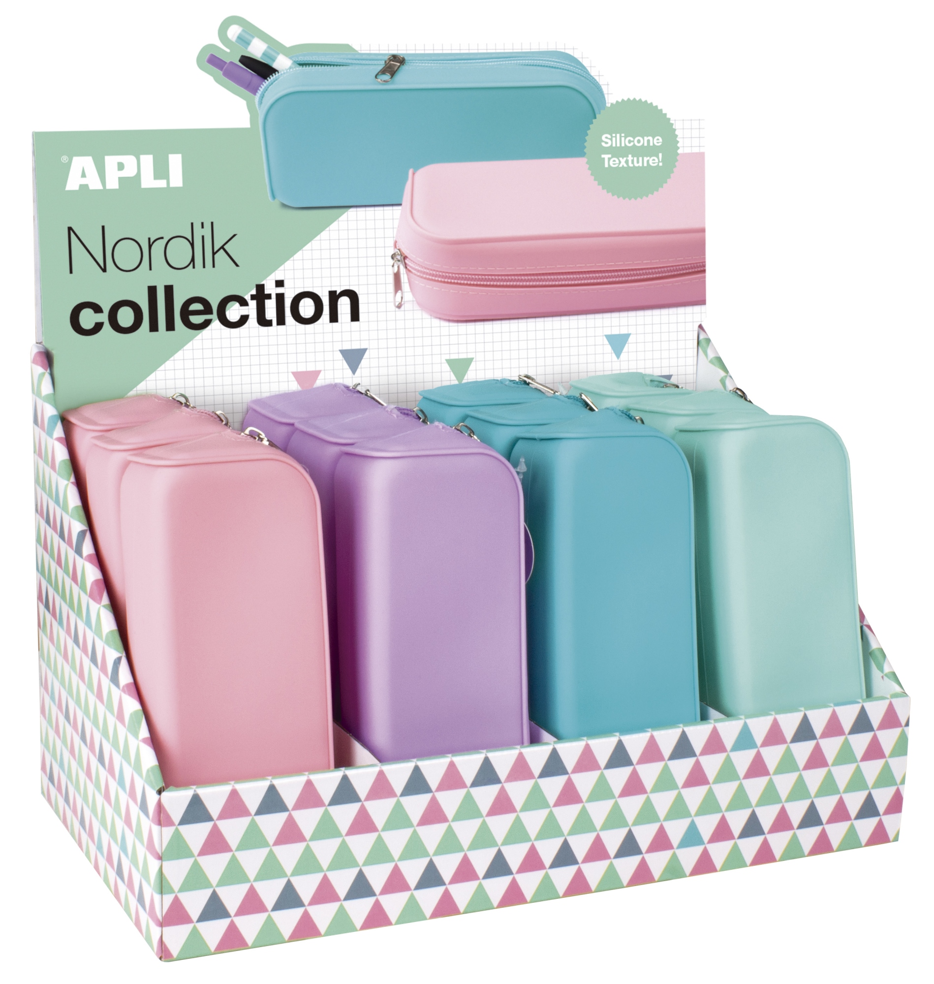 17408 caja de lápices Azul, Verde, Mauve, Rosa