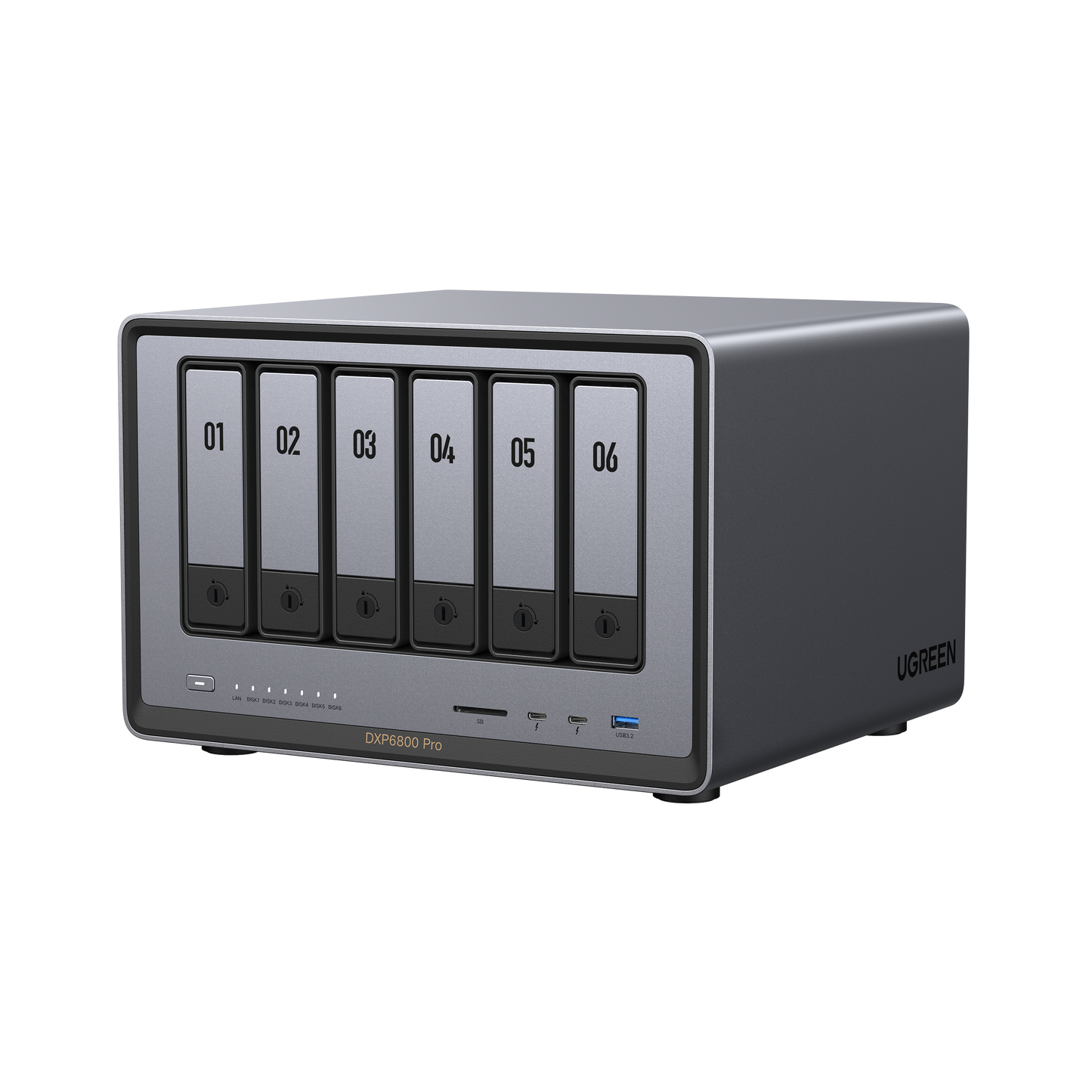 DXP6800 Pro NAS Escritorio Intel® Core i5 8 GB DDR5 Gris, Negro