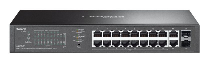 ES220GP switch Gestionado Gigabit Ethernet (10/100/1000) Energía sobre Ethernet (PoE) Negro