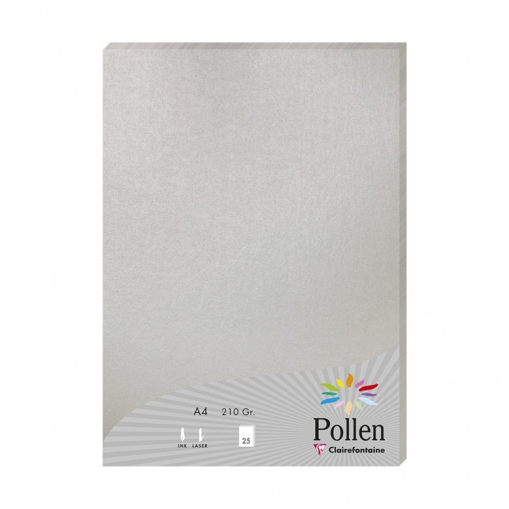 Pollen papel para impresora de inyección de tinta A4 (210x297 mm) 25 hojas Plata