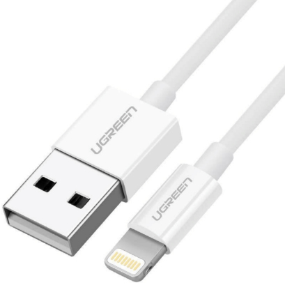 cable USB 2.0 A lightning 2m, 5V/2.4A iPhone 7 / 7plus / 6S/ 6 / 6 Plus, iPhone 5s/5c/5, iPad Mini/Mini 2, iPad 1 m Blanco