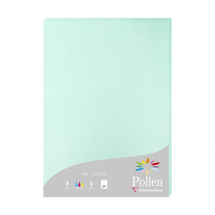 Pollen papel para impresora de inyección de tinta A4 (210x297 mm) 25 hojas Color menta
