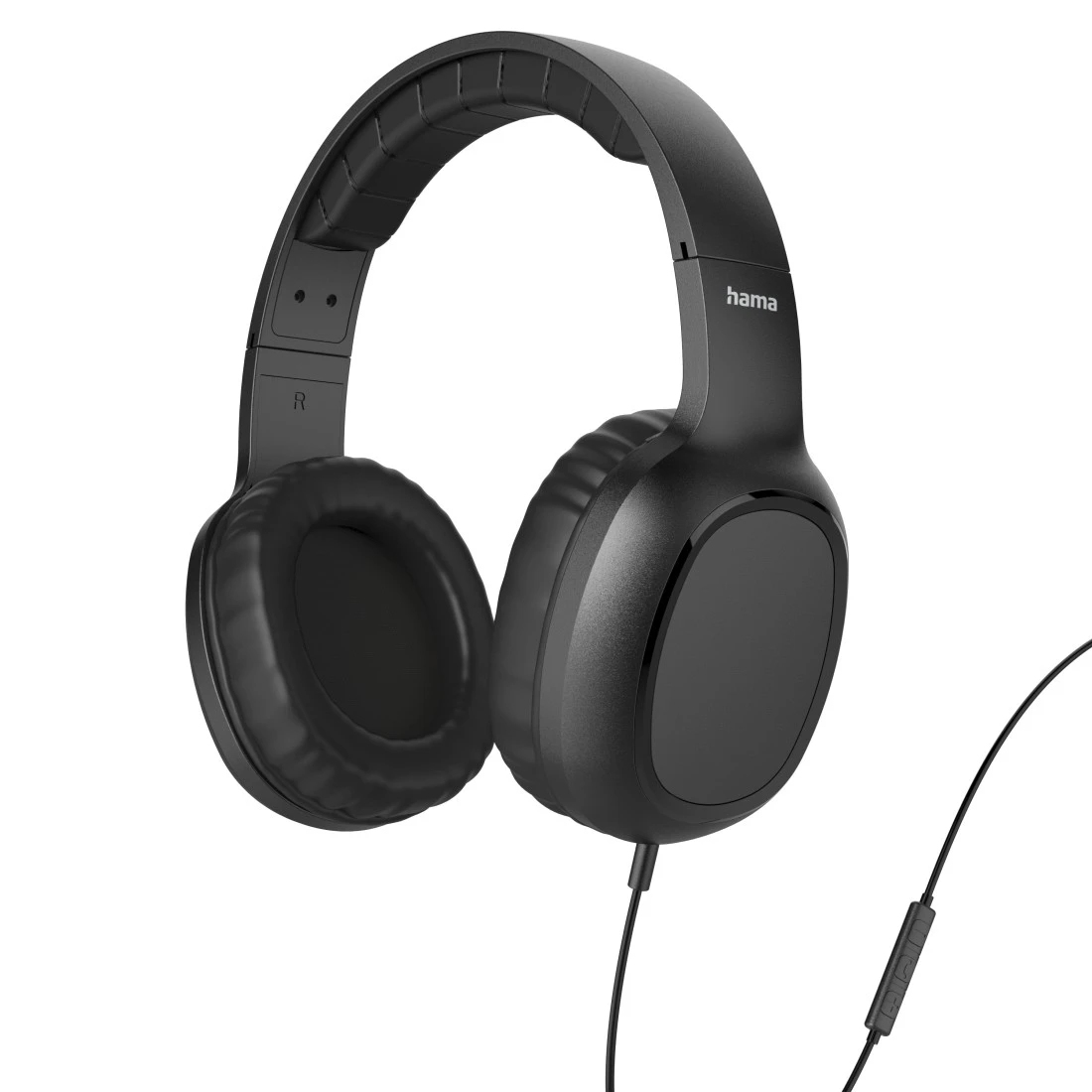Auricular «Fun C» de botón, Micrófono, Guía de cable en un lado, USB-C, Negro