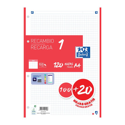 400158162 papel de cuaderno 210 x 297 mm (A4) 120 hojas