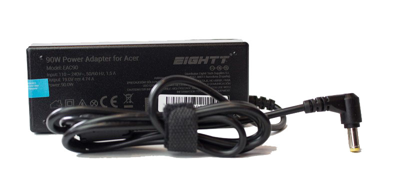 EAC90 adaptador e inversor de corriente Interior 90 W Negro