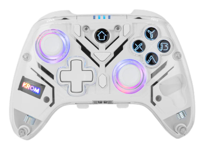 NXKROMKRYSTAL mando y volante Transparente, Blanco Bluetooth/USB Gamepad Analógico/Digital Android, Nintendo Switch, Nintendo Switch 2, PC, iOS