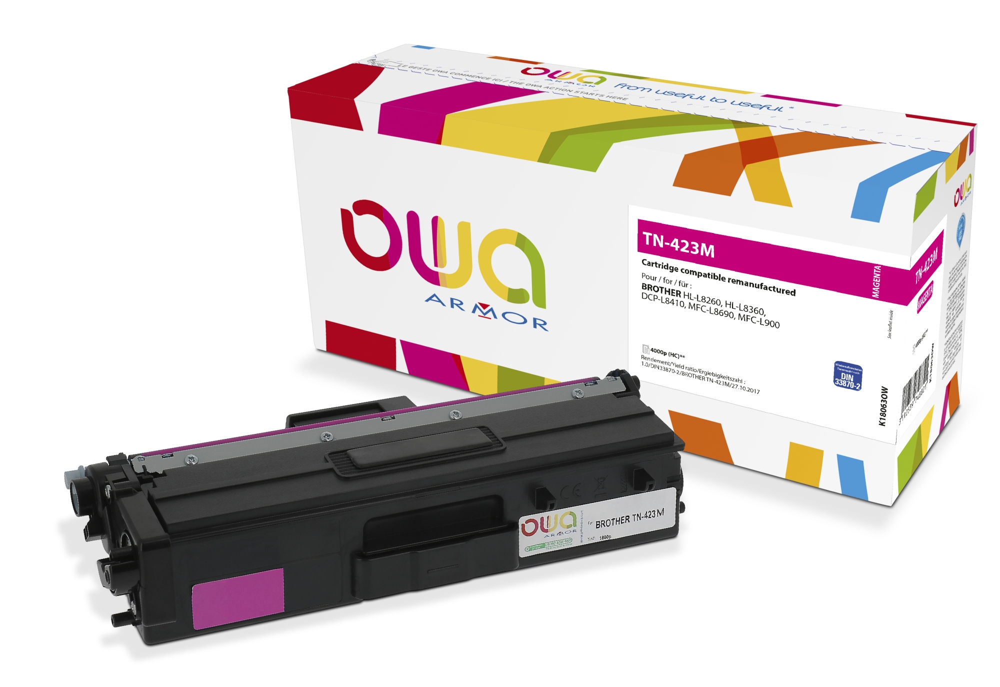 K18063OW cartucho de tóner 1 pieza(s) Compatible Magenta