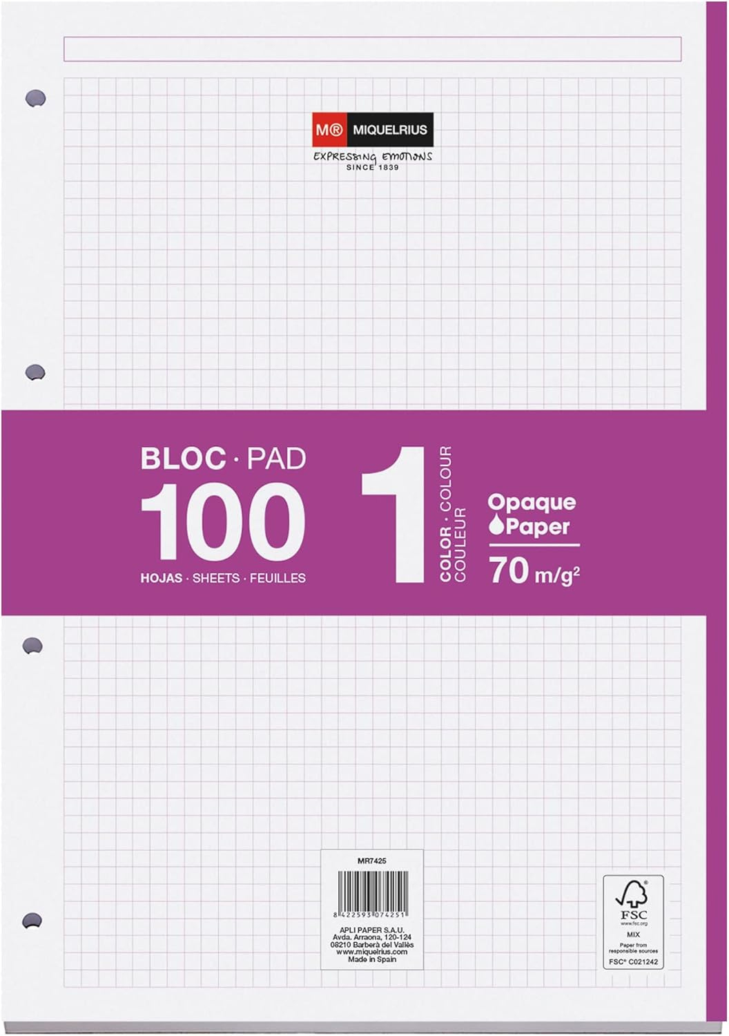 MR7425 papel de cuaderno 210 x 297 mm (A4) 100 hojas