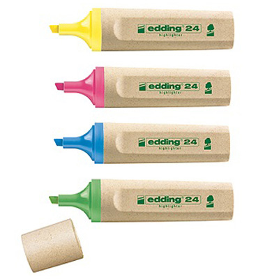 EcoLine 24 marcador 4 pieza(s) Punta de cincel/fina Azul, Verde, Rosa, Amarillo
