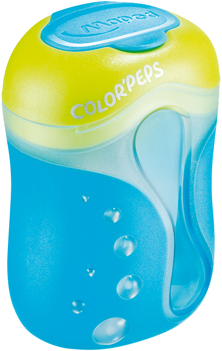 043111 2 Sacapuntas manual Azul, Naranja, Púrpura