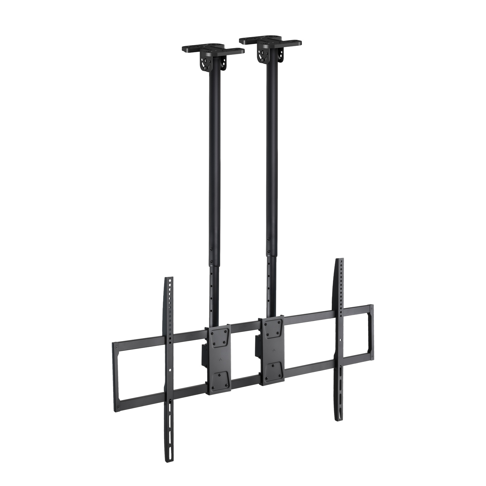 Soporte de Techo Extensible con doble mástil para Pantallas 60-120", Negro