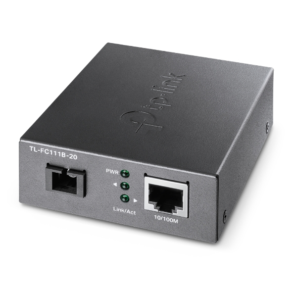 Omada TL-FC111B-20 convertidor de medio 100 Mbit/s Monomodo Negro