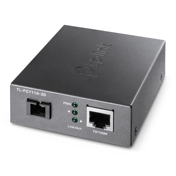 TL-FC111A-20 convertidor de medio 100 Mbit/s Monomodo Negro