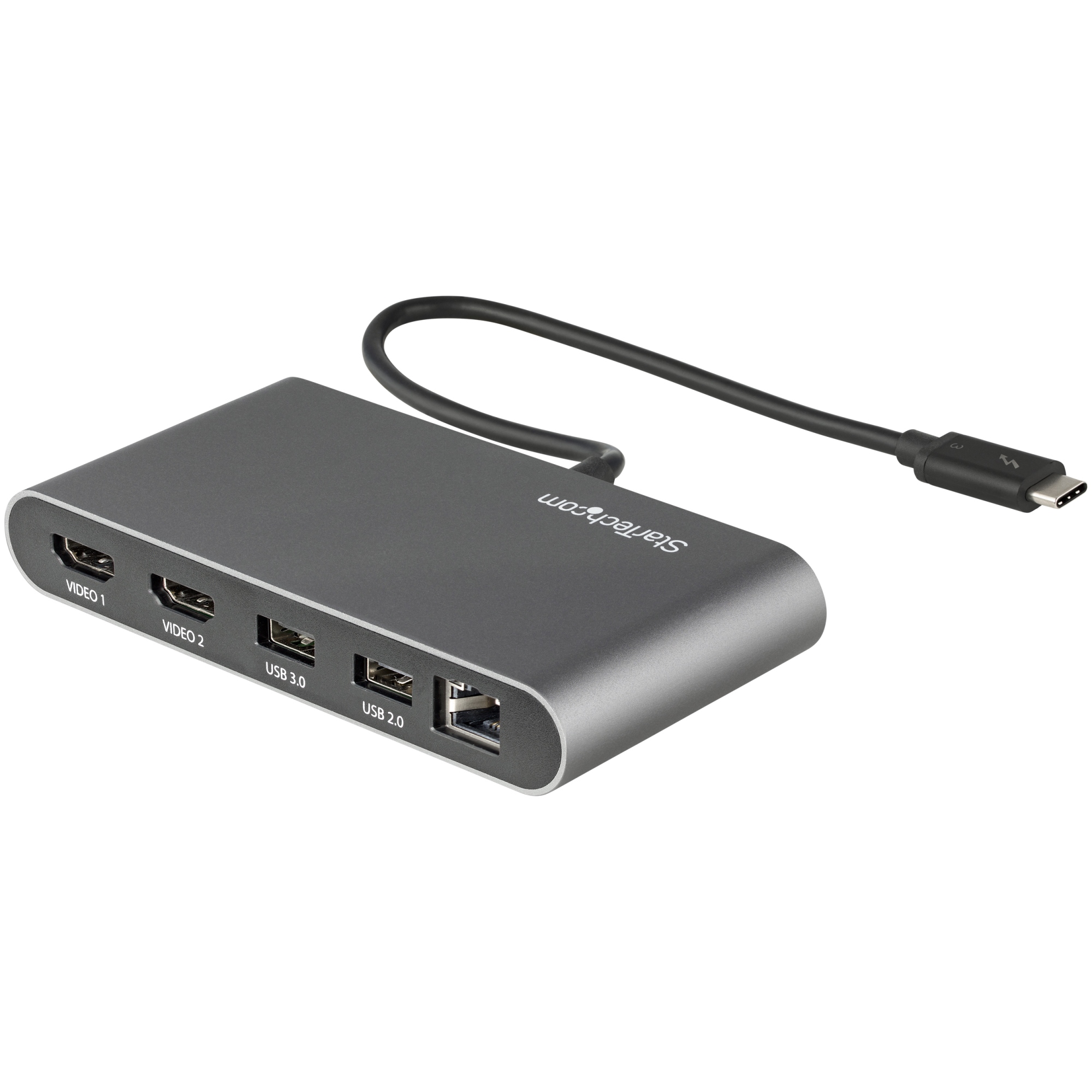 Mini Dock Thunderbolt - Docking Station Portátil HDMI 4K de 60Hz - Hub Ladrón USB-A 5Gbps - GbE - Cable de 28cm - Adaptador Multipuertos TB - Mini Replicador de Puertos