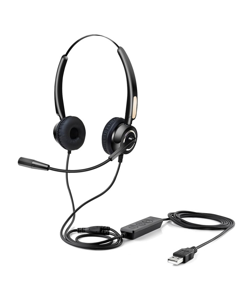 USB HEADSET WITH REMOTE CONTROL Auriculares Alámbrico Diadema USB Type-C / USB Type-A Negro